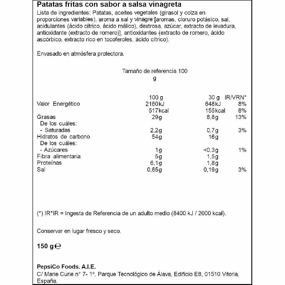 Eroski Patatas A La Vinagreta LAY`S Bolsa 150 G