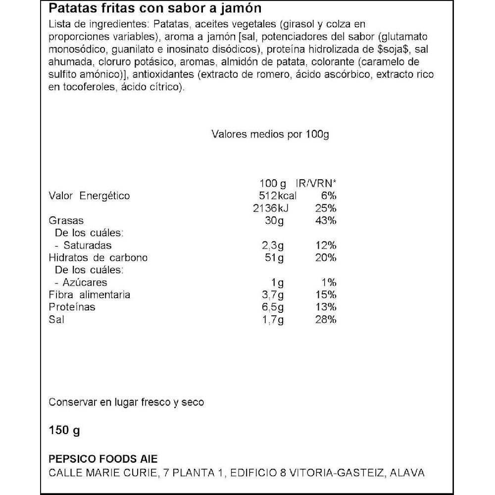 Eroski Patatas Al Jamón RUFFLES Bolsa 150 G