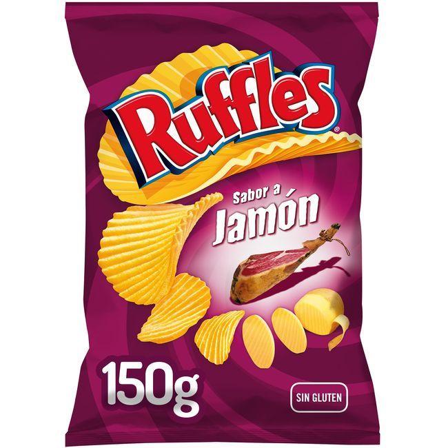 Eroski Patatas al jamón RUFFLES bolsa 150 g