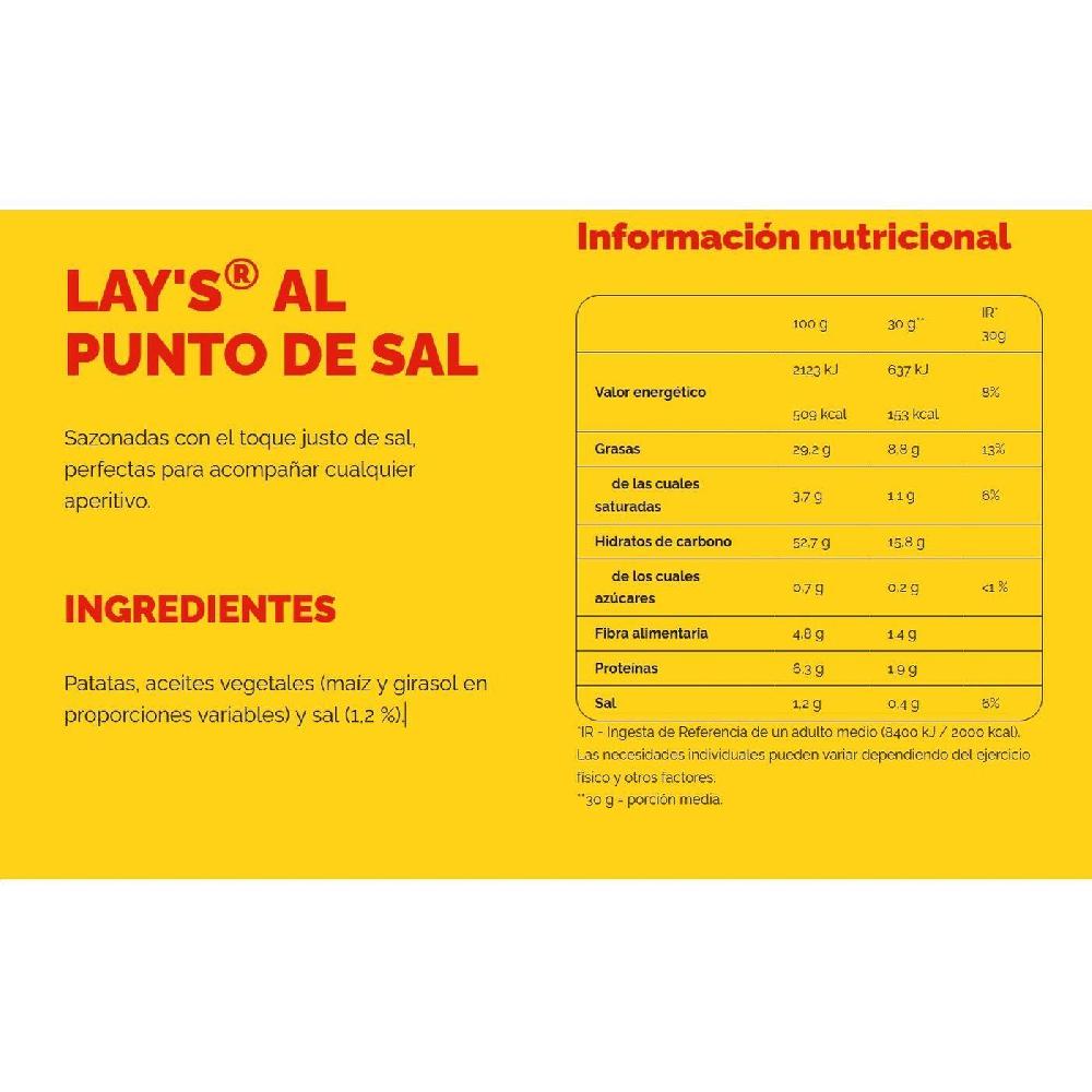 Eroski Patatas Al Punto De Sal LAYS Bolsa 80 G