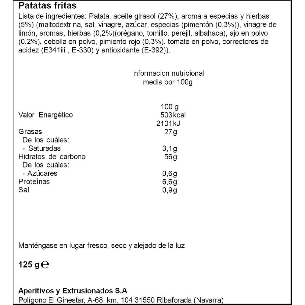 Eroski Patatas Chupadedos VIDAL Bolsa 125 G
