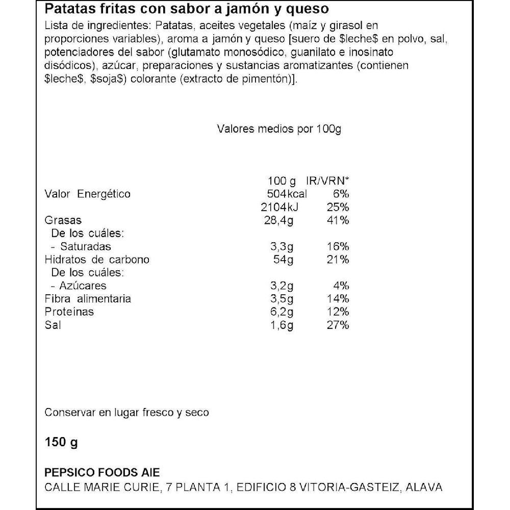 Eroski Patatas Fritas RUFFLES YORK¿ESO Bolsa 150 G