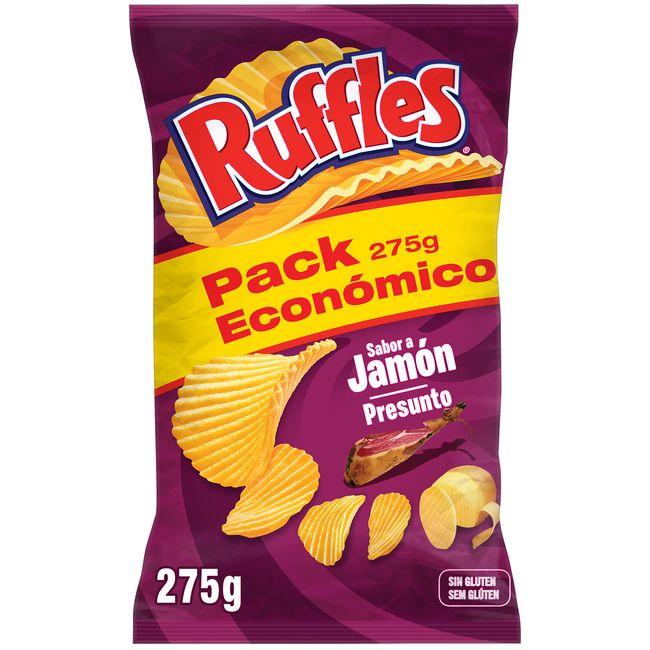 Eroski Patatas sabor jamón xlb RUFFLES bolsa 275 g