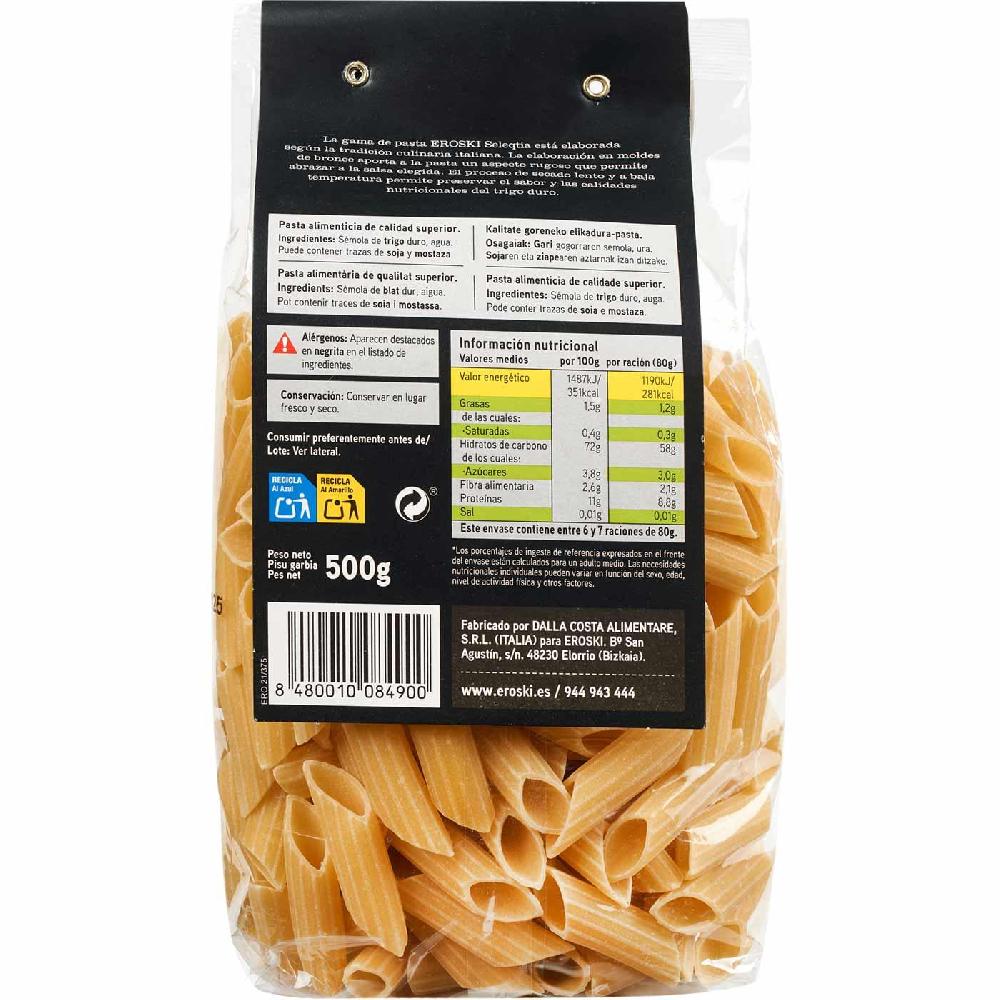 Eroski Pennoni EROSKI SELEQTIA Paquete 500 G