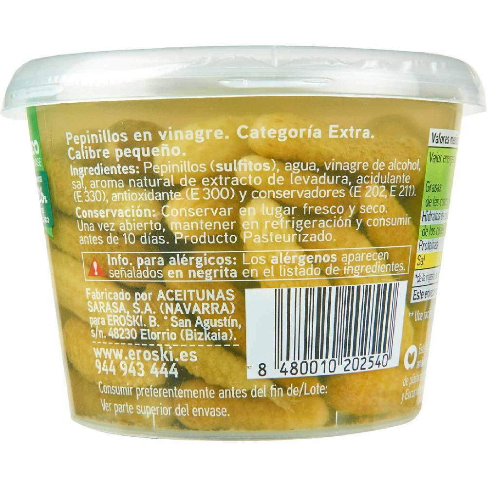 Eroski Pepinillos En Vinagre EROSKI Cubeta 300 G