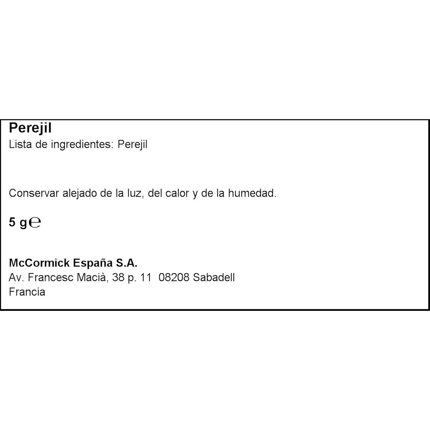 Eroski Perejil Para Sazonar DUCROS Frasco 5 G