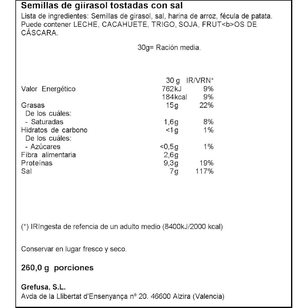 Eroski Pipas Con Sal XL PIPAS G Bolsa 260 G