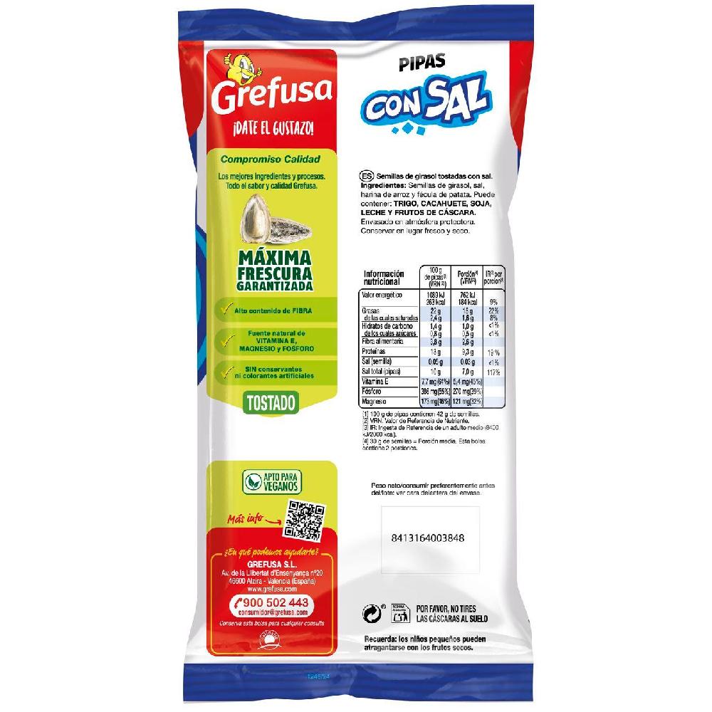 Eroski Pipas G Con Sal GREFUSA Bolsa 165 G