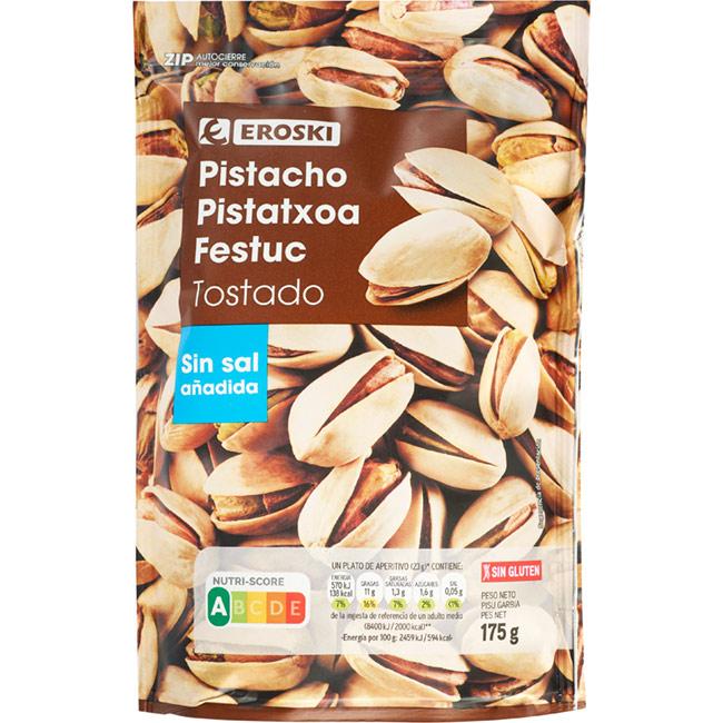 Eroski Pistacho tostado sin sal EROSKI bolsa 175 g
