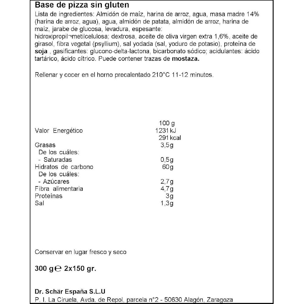 Eroski Pizza Sin Gluten SCHAR Caja 300 G