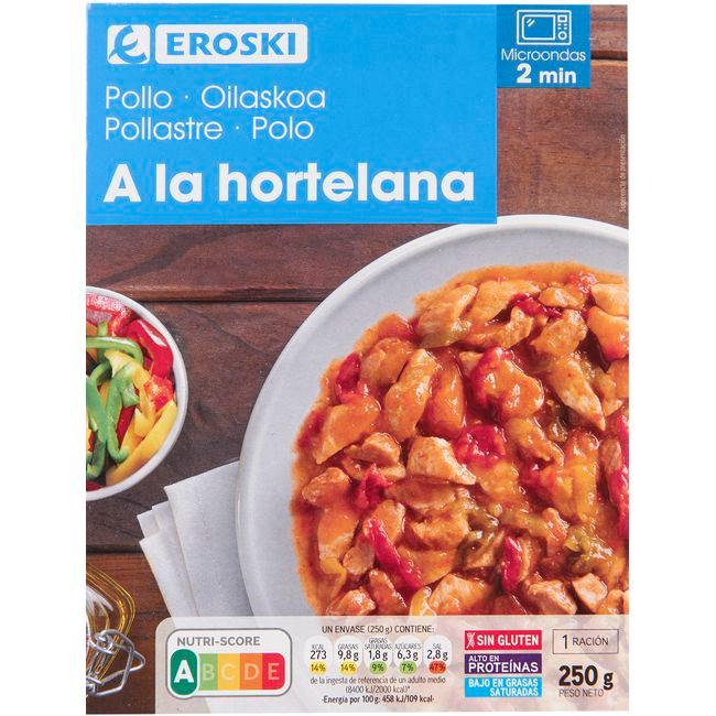 Eroski Pollo a la hortelana EROSKI bandeja 250 g