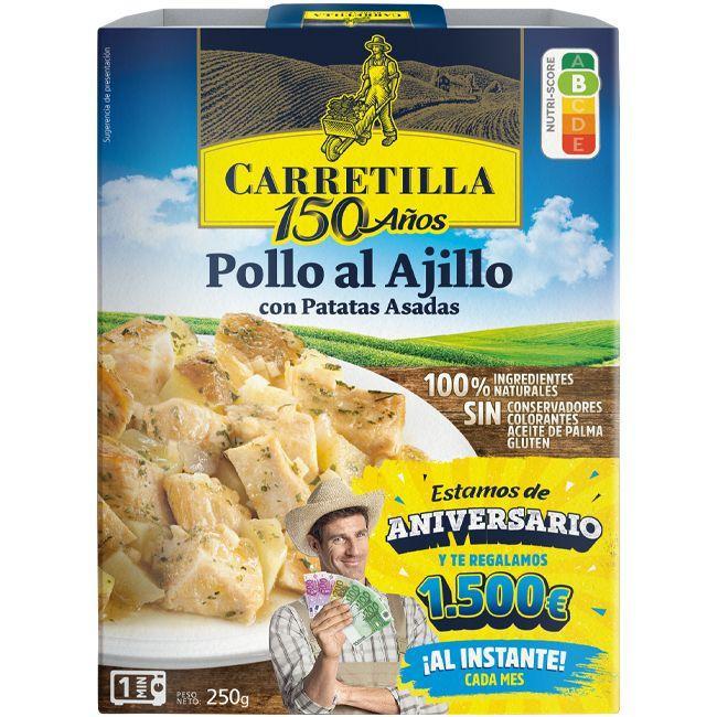 Eroski Pollo al ajillo CARRETILLA bandeja 250 g