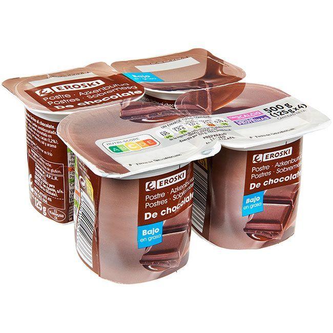 Eroski Postre Sabor Chocolate EROSKI Pack 4x125 G