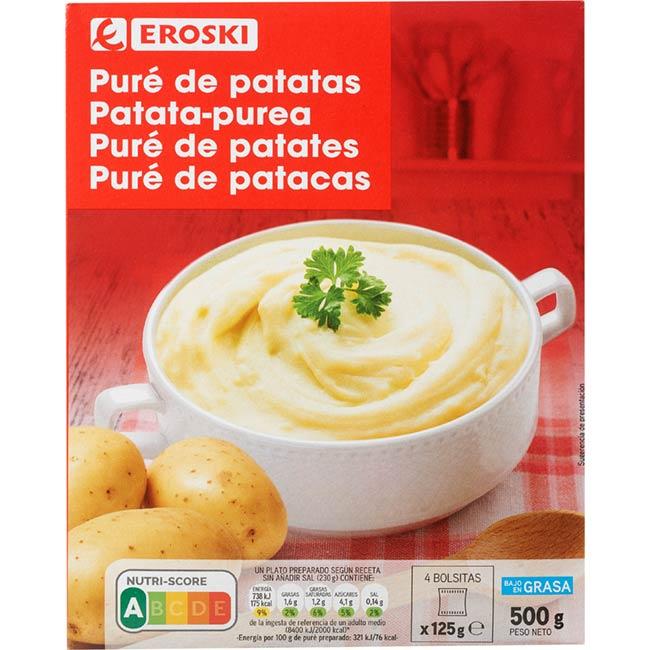 Eroski Puré de patatas EROSKI pack 4x125 g