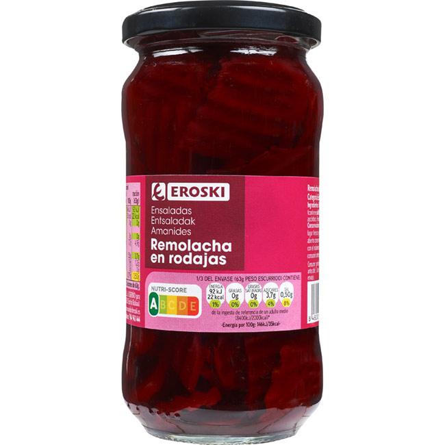 Eroski Remolacha en rodajas EROSKI frasco 190 g