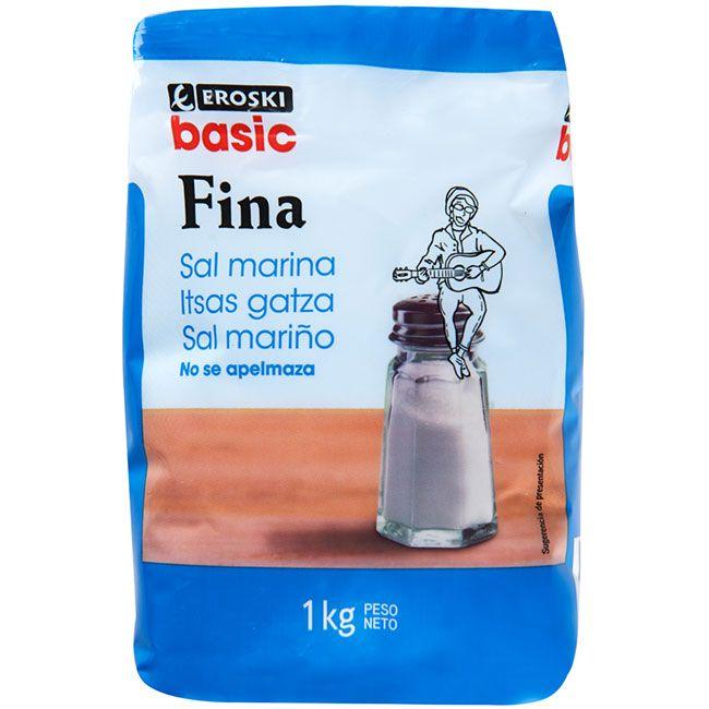 Eroski Sal marina fina EROSKI BASIC paquete 1 kg