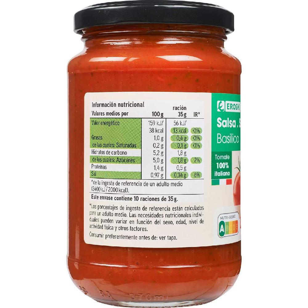 Eroski Salsa Basilico EROSKI Frasco 350 G