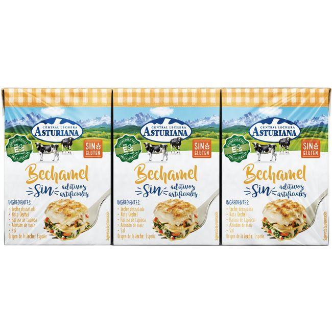 Eroski Salsa bechamel UHT ASTURIANA pack 3x200 ml