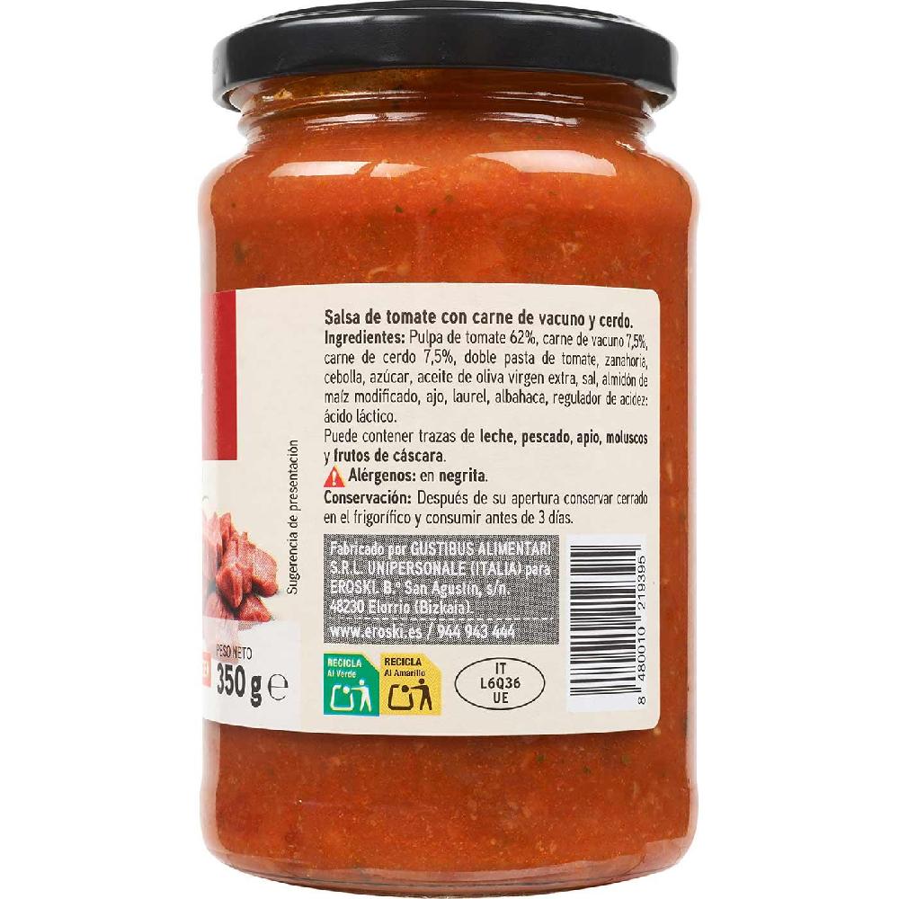 Eroski Salsa Boloñesa EROSKI Frasco 350 G