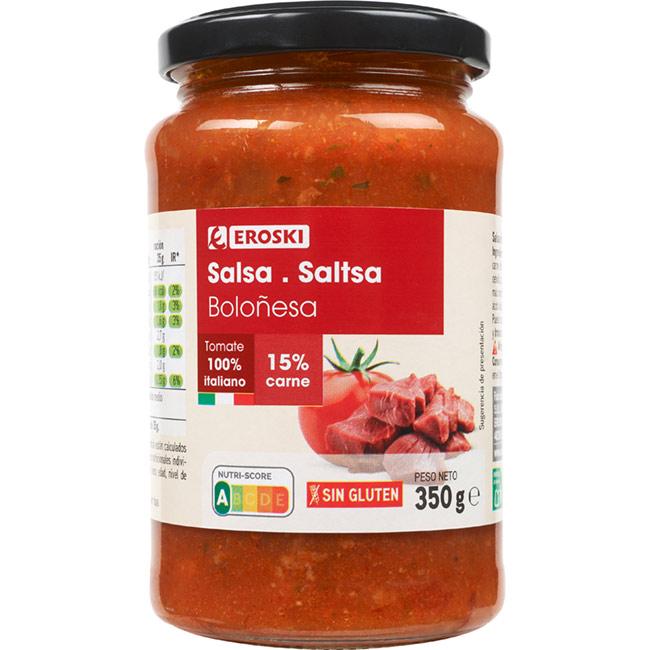 Eroski Salsa boloñesa EROSKI frasco 350 g