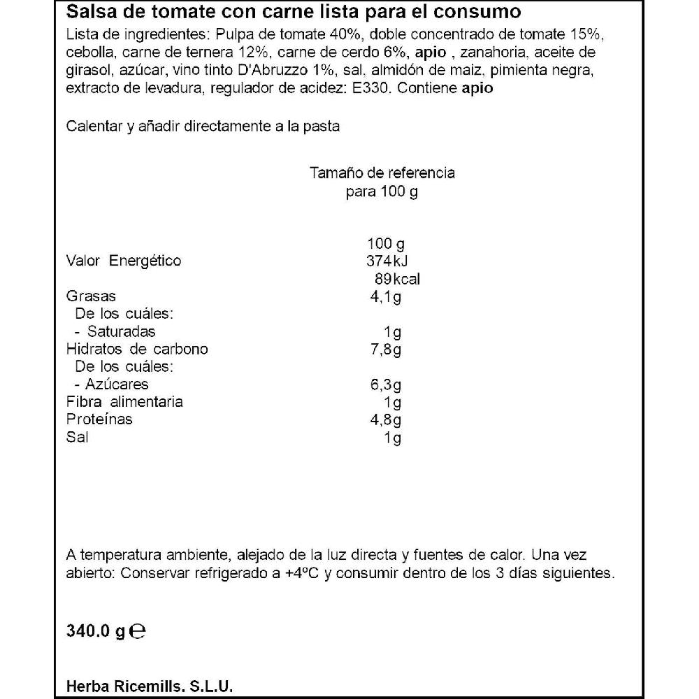 Eroski Salsa Boloñesa GAROFALO Frasco 340