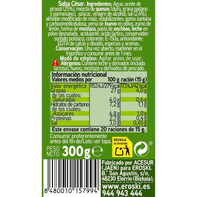Eroski Salsa César EROSKI Bote 300 G