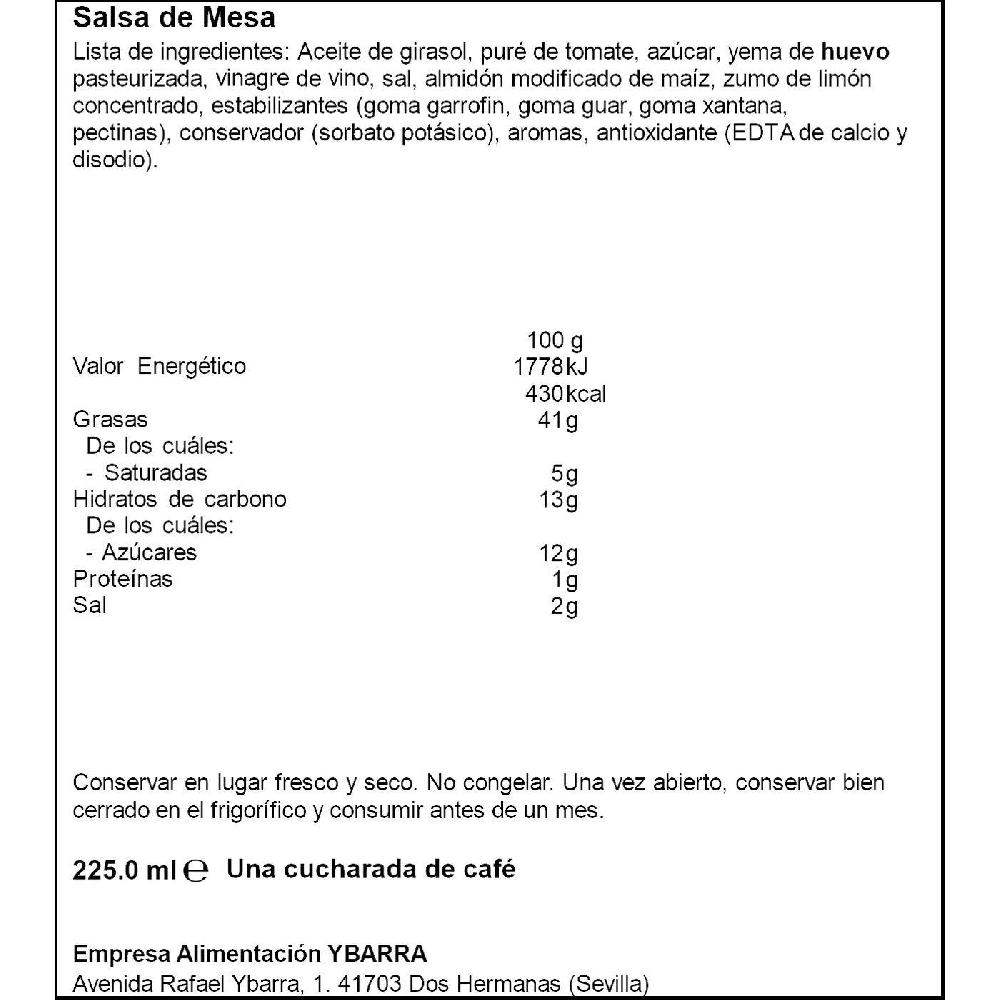 Eroski Salsa Cocktail YBARRA Frasco 225 G