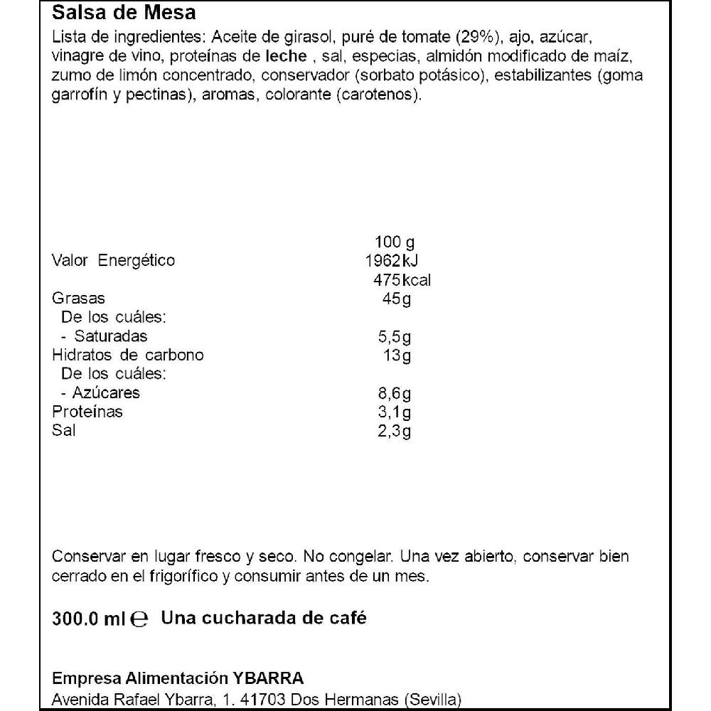 Eroski Salsa Gaucha YBARRA Bocabajo 300 Ml