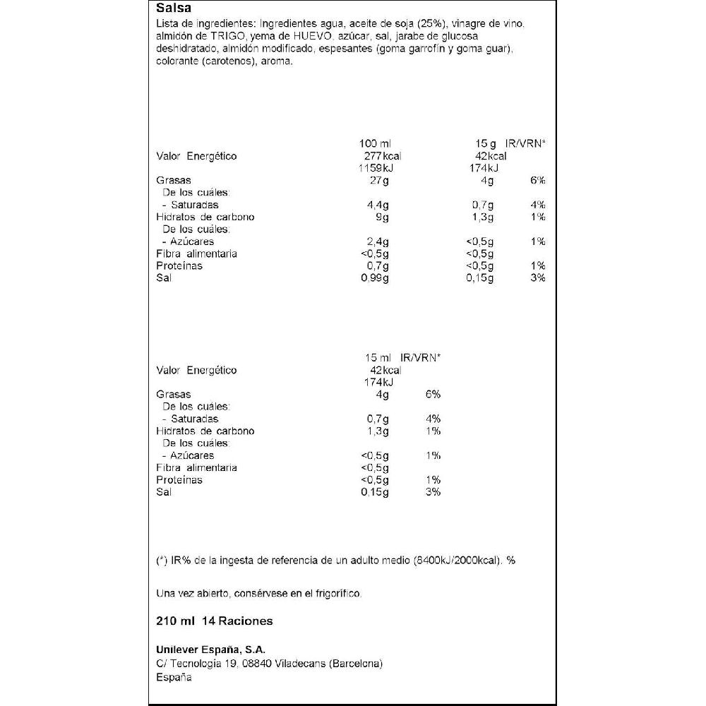 Eroski Salsa Ligera LIGERESA Frasco 210 Ml