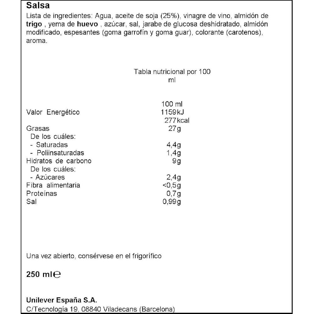 Eroski Salsa LIGERESA Bocabajo 250 Ml