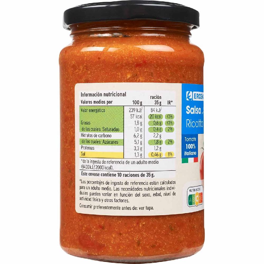Eroski Salsa Ricotta EROSKI Frasco 350 G