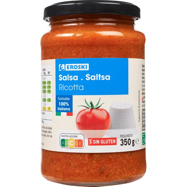 Eroski Salsa ricotta EROSKI frasco 350 g