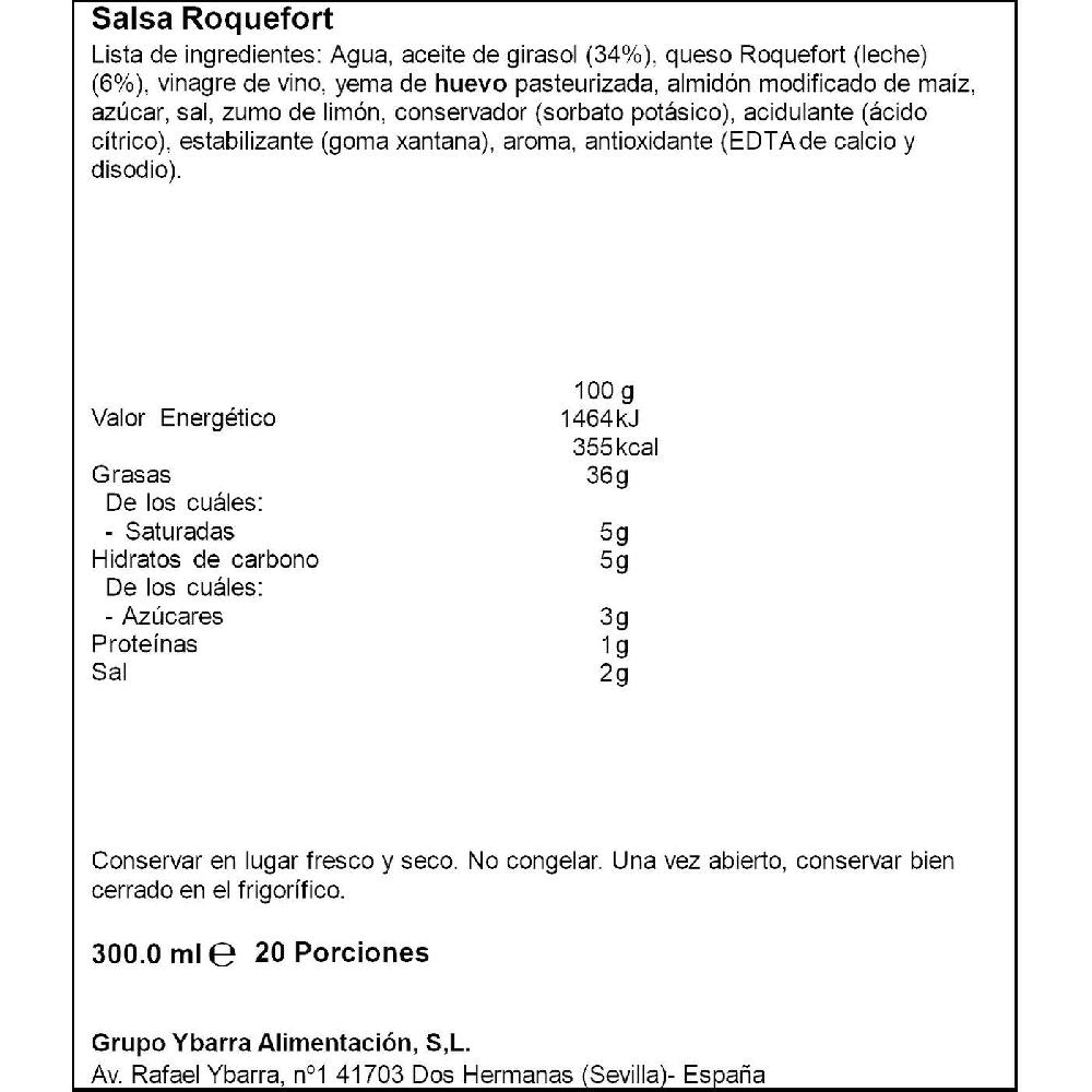 Eroski Salsa Roquefort YBARRA Frasco 300 Ml