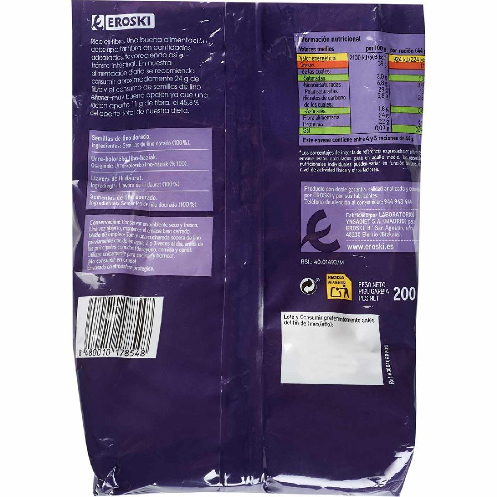 Eroski Semillas De Lino EROSKI Bolsa 200 G