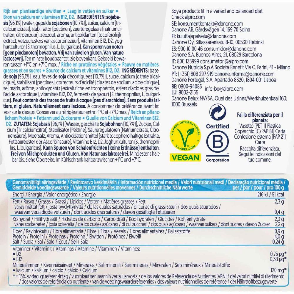 Eroski Soja Natural ALPRO Pack 4x125 G