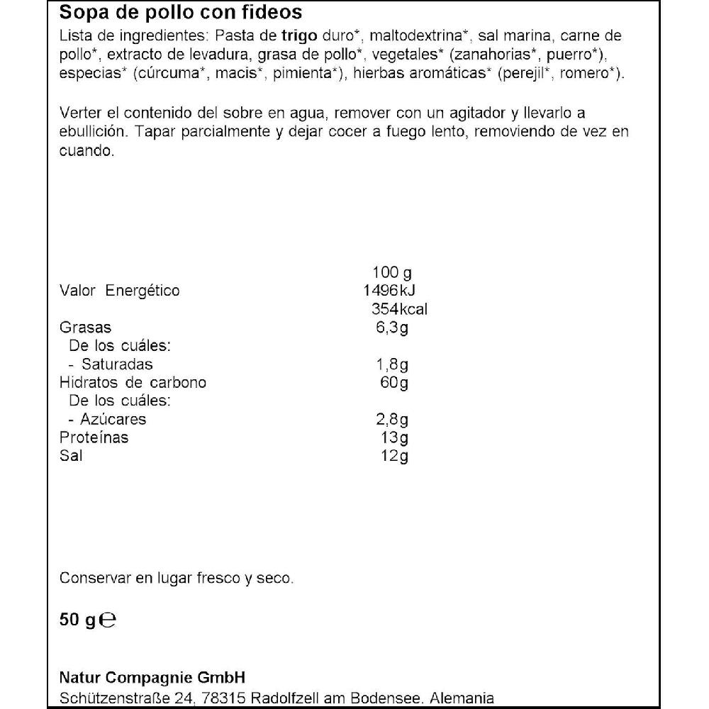 Eroski Sopa Pollo Fideo N.COMPAGNIE 40 G