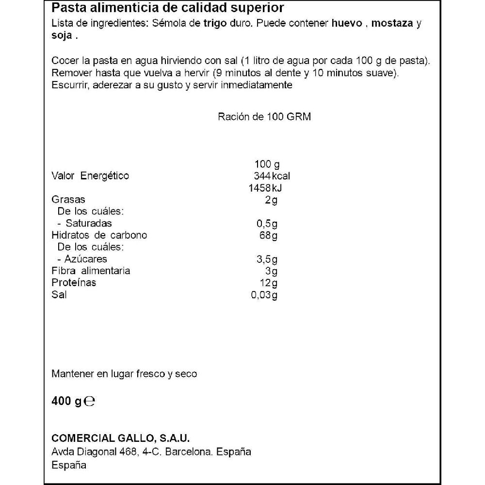Eroski Spaghetti N.3 GALLO Paquete 400 G