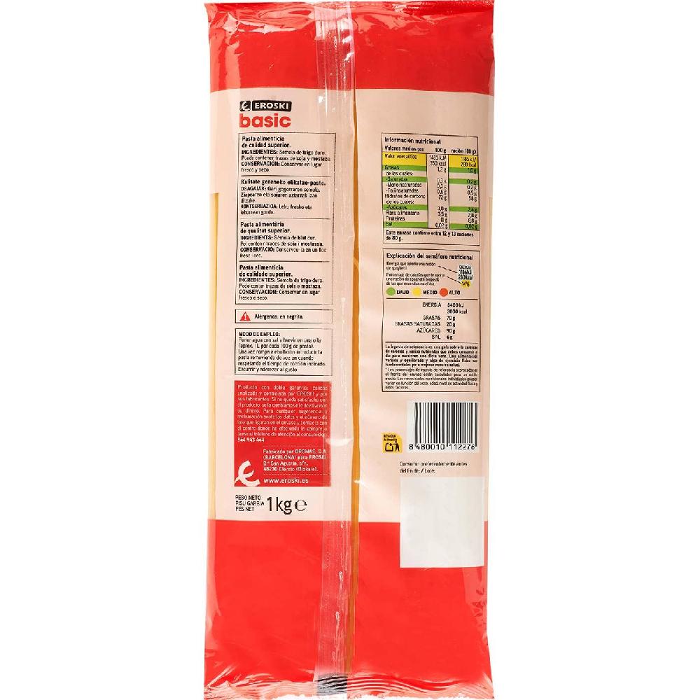 Eroski Spaguetti EROSKI BASIC Paquete 1 Kg
