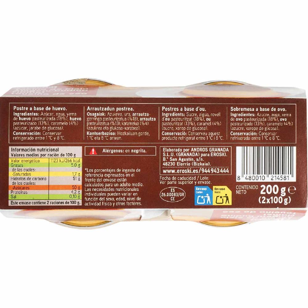 Eroski Tocino De Cielo EROSKI Pack 2x100 G