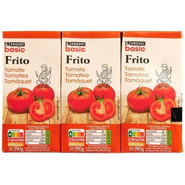 Eroski Tomate frito EROSKI basic pack 3x390 g