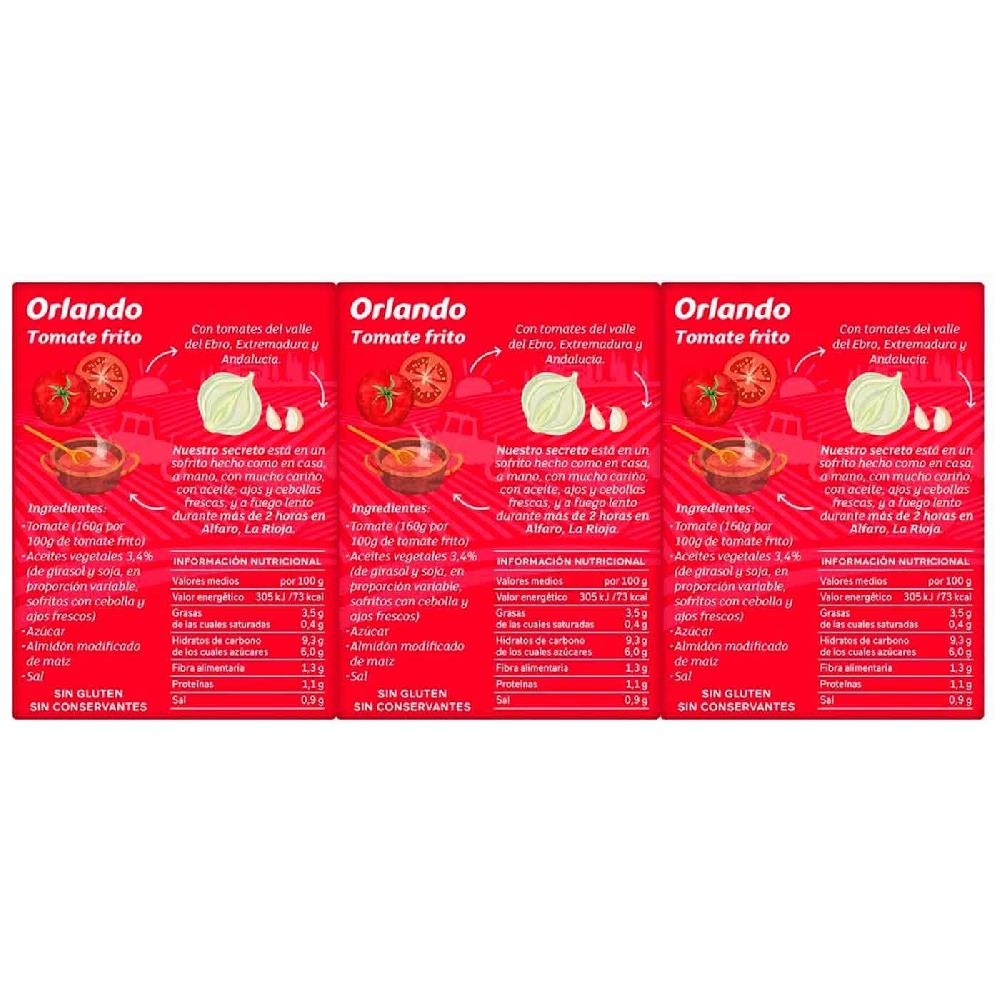 Eroski Tomate Frito ORLANDO Pack 3x212 G