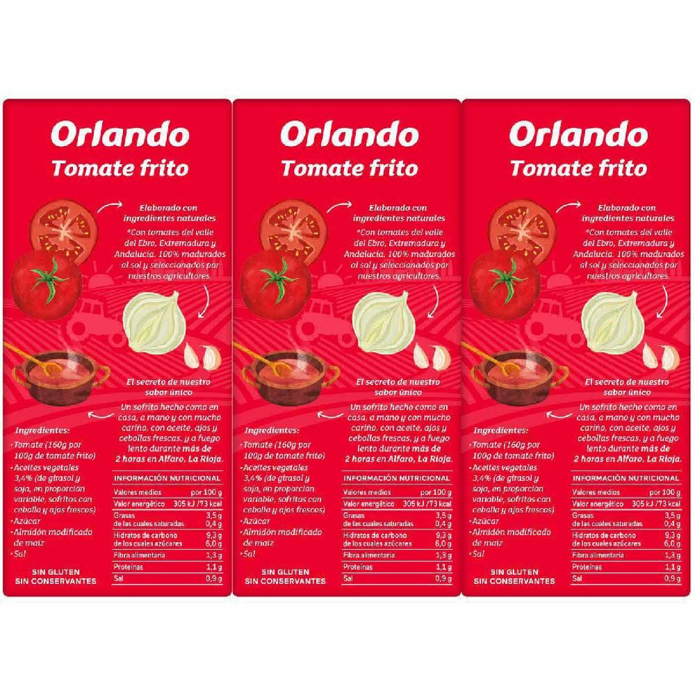 Eroski Tomate Frito ORLANDO Pack 3x350 G