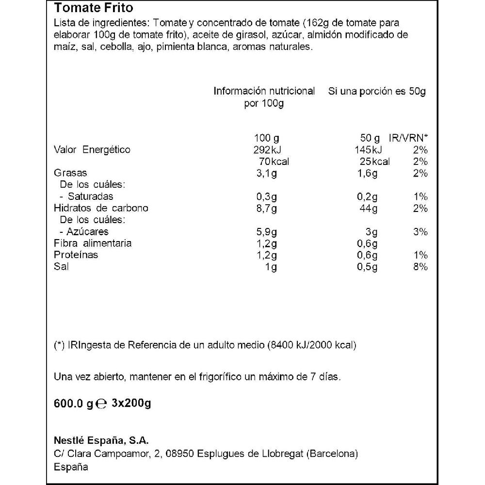 Eroski Tomate Frito SOLÍS Pack 3x200 G