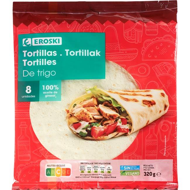 Eroski Tortillas de trigo EROSKI paquete 320 g