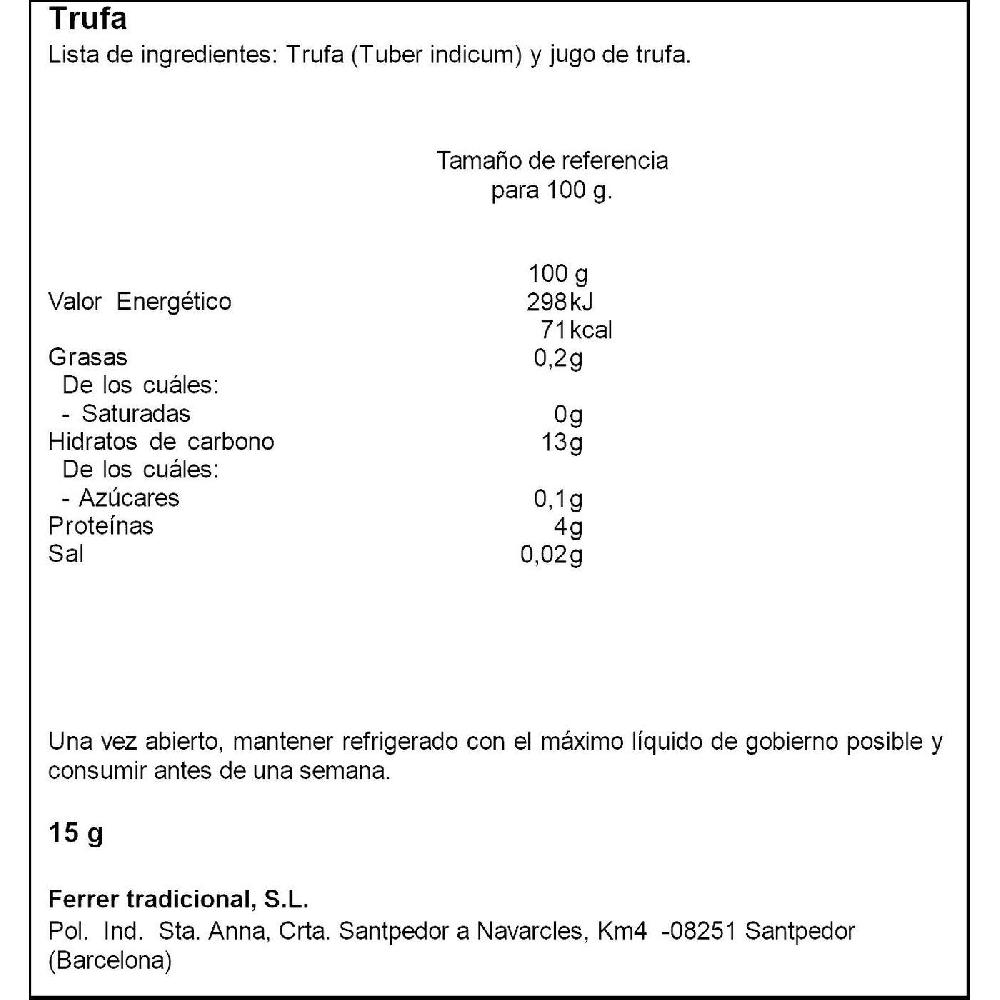 Eroski Trufa Extra FERRER Caja 15 G