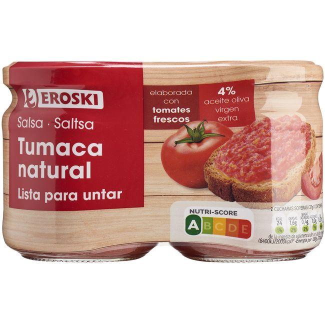 Eroski Tumaca natural EROSKI pack 2x185 g