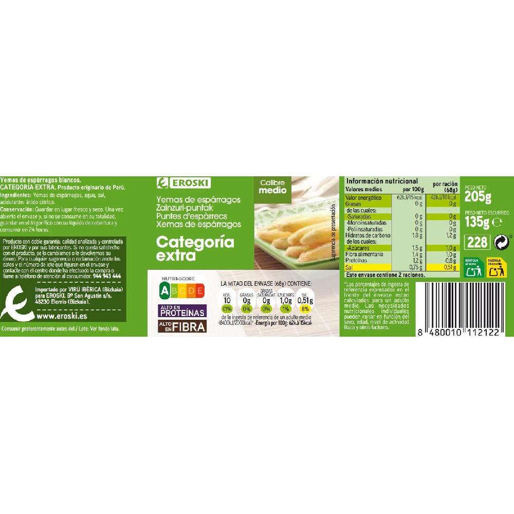 Eroski Yema De Espárrago Mediana EROSKI Lata 135 G