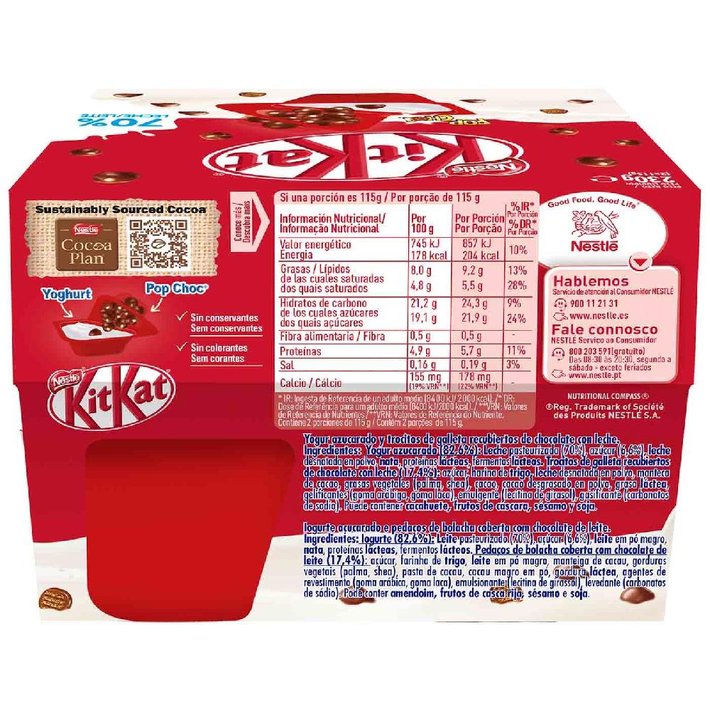 Eroski Yogur Duo Kit Kat Duo NESTLÉ Pack 2x115 G