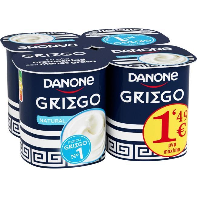 Eroski Yogur griego natural DANONE pack 4x110 g