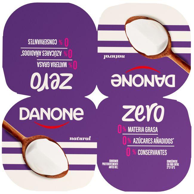 Eroski Yogur Natural DANONE ZERO Pack 4x120 G